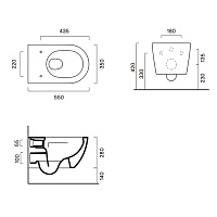 Catalano Sfera Унитаз подвесной 35х55 см, безободковый, смыв торнадо, цвет: lino satinato 0511550030