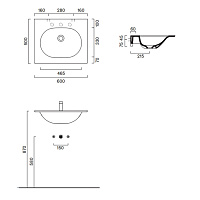 Catalano Sfera Раковина накладная 60х50 см, без отверстия под смеситель, цвет: белый глянцевый 0520610001