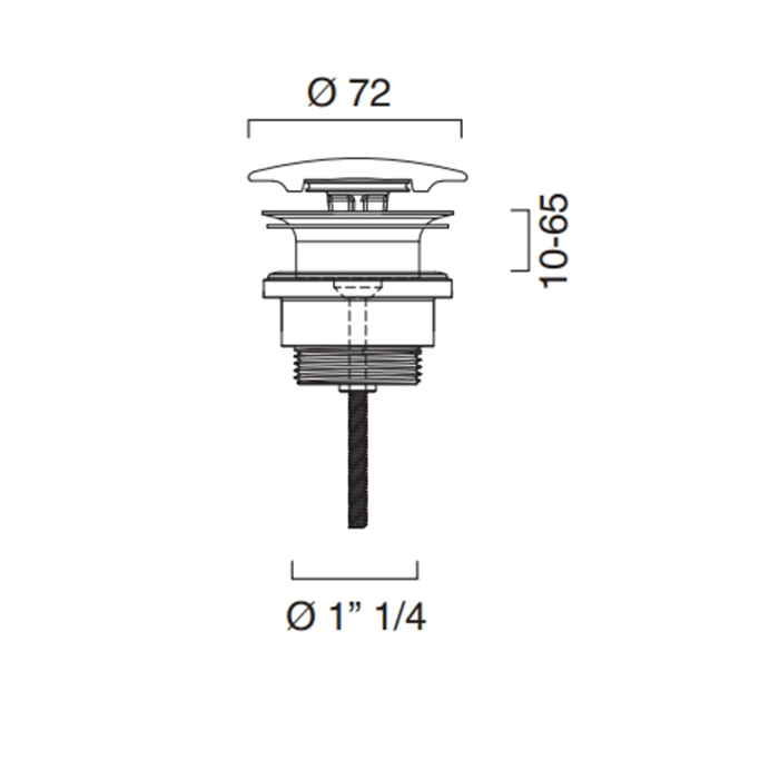 Catalano Донный клапан универсальный с керамической крышкой, цвет: черный матовый 9050600022