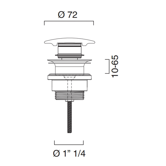 Catalano Донный клапан универсальный с керамической крышкой, цвет: белый глянцевый 9050400001