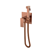Boheme Qubic Гигиенический душ со шлангом 120см, внутренней частью и держателем, цвет:copper brushed 477-CB