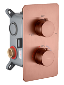 Boheme Cell Смеситель термостатический для душа встр., 2 потреб., вн. часть, цвет: copper brushed 134-2-CB