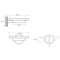 Bemeta Stella Мыльница со стеклянной матовой чашей, подвесная, цвет: хром 166108042