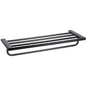 Bemeta Organic Black Полка для полотенец с полотенцедерж. 64x21,4см, подвесная, цвет: черный матовый 167105150