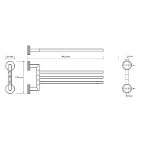 Bemeta Stella Полотенцедержатель тройной 44,5 см, подвесной, цвет: хром 166204112