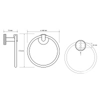 Bemeta Stella Полотенцедержатель-кольцо 16,8 см, подвесной, цвет: хром 166204062