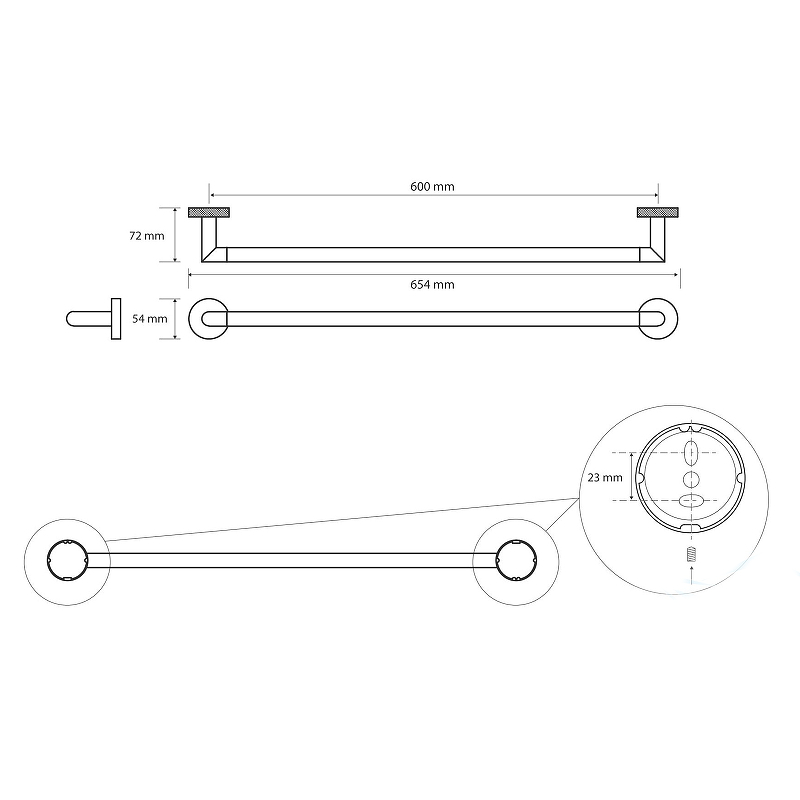 Bemeta Stella Полотенцедержатель двойной 65,4 см, подвесной, цвет: хром 166204042