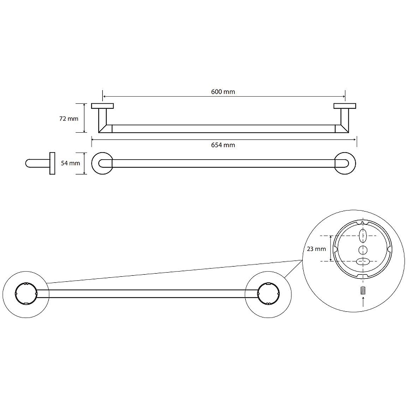 Bemeta Obla Полотенцедержатель 65,4 см, подвесной, цвет: хром 165204042