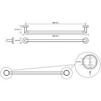 Bemeta Obla Полотенцедержатель 65,4 см, подвесной, цвет: хром 165204042