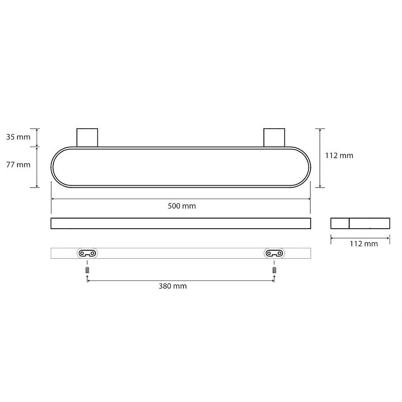 Bemeta Organic Black Полотенцедержатель 50 см, подвесной, цвет: черный матовый 167104400