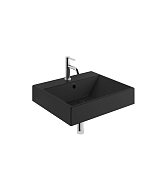Kludi Resa Раковина подвесная 61x50,5 см, с переливом и донным клапаном, цвет: черный 59WW6139