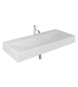 Kludi Resa Раковина подвесная 121x50,5 см, с переливом и донным клапаном, цвет: белый 59WW12153