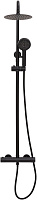Allen Brau Eclipse Душевая стойка: термостат, ручн. душ, шланг, верхний душ 30 см, цвет: черный мат 5.E1A11-31