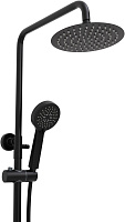 Allen Brau Eclipse Душевая стойка: термостат, ручн. душ, шланг, верхний душ 30 см, цвет: черный мат 5.E1A11-31