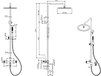 Allen Brau Priority Душевая стойка: термостат, руч. душ, шланг, верхний душ 30 см, цвет: графит браш 5.31T10-MG