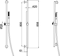 Allen Brau Priority Душевой гарнитур: ручной душ, штанга, держатель, шланг 150 см, цвет: золото браш 5.31010-GB