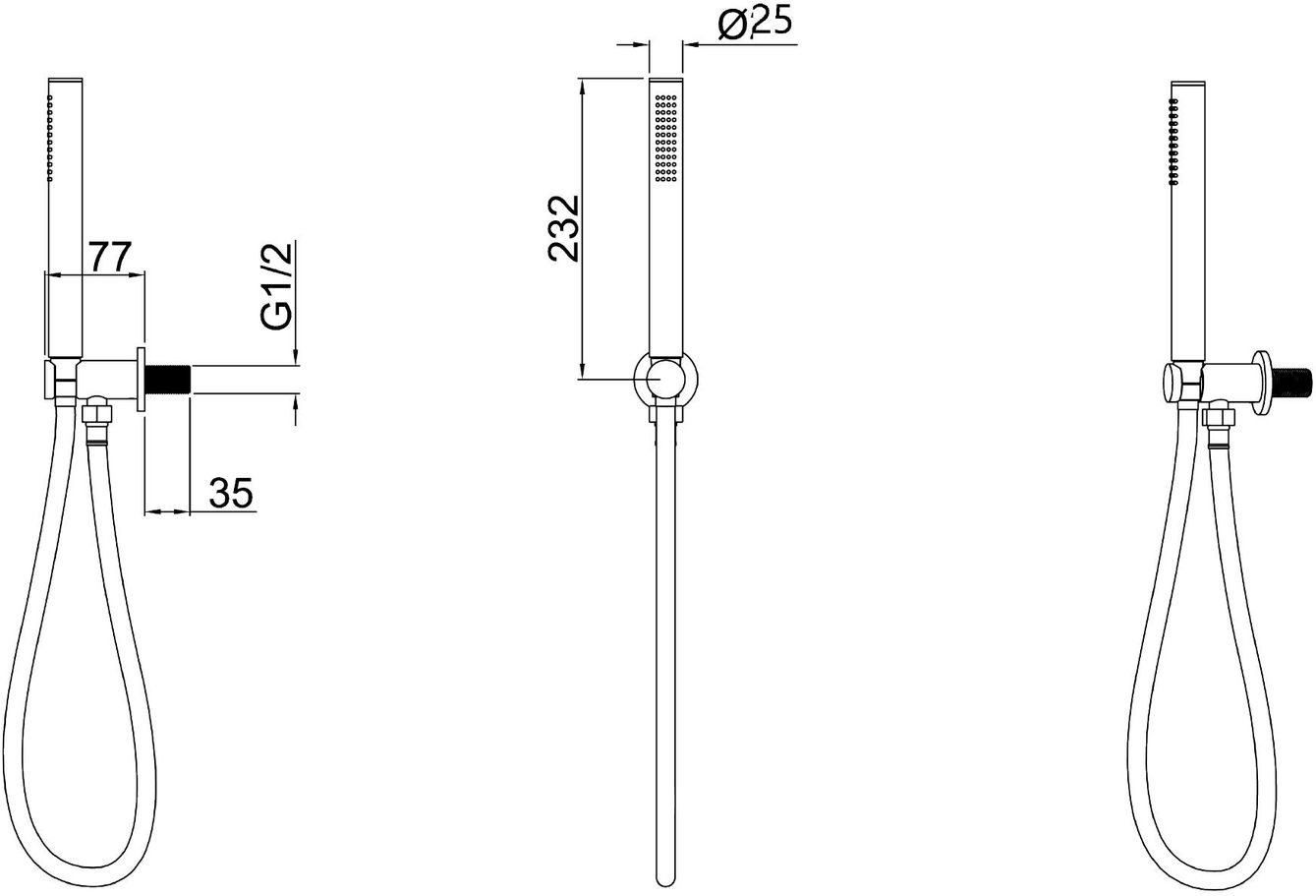 Allen Brau Priority Душевой гарнитур: ручной душ, держатель, шланг 150 см, цвет: золото браш 5.31019-GB