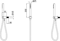 Allen Brau Priority Душевой гарнитур: ручной душ, держатель, шланг 150 см, цвет: золото браш 5.31019-GB
