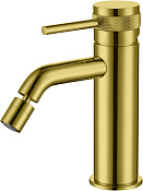 Allen Brau Priority Смеситель для биде с донным клапаном, излив 11,7 см, цвет: золото брашированное 5.31A04-GB