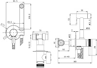 Allen Brau Priority Гигиенический душ со смесителем и внутренней частью, цвет: золото брашированное 5.31A29-GB