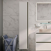 Allen Brau Activity Шкаф-пенал подвесной 35x35x180h см, петли справа, цвет: белый/черный браш 1.34001.WM