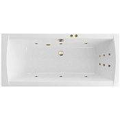 Excellent Aquaria Lux Ванна гидромассажная Line 180x80 см, акрил, цвет: белый глянец, фурнит. бронза WAEX.AQU18.LINE.BR