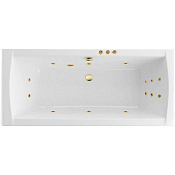 Excellent Aquaria Lux Slim Ванна гидромассажная 180x80 см, акрил, цвет: белый глянец, фурнит. золото WAEX.AQU18S.SMART.GL