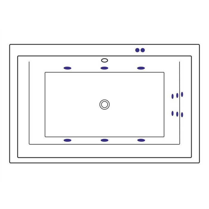 Excellent Crown Lux Ванна гидромассажная Line 190x120 см, акрил, цвет: белый глянец, фурнит. золото WAEX.CRO19.LINE.GL