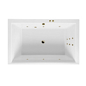 Excellent Crown Lux Ванна гидромассажная Line 190x120 см, акрил, цвет: белый глянец, фурнит. золото WAEX.CRO19.LINE.GL