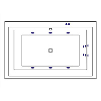 Excellent Crown Lux Ванна гидромассажная Line 190x120 см, акрил, цвет: белый глянец, фурнит. золото WAEX.CRO19.LINE.GL