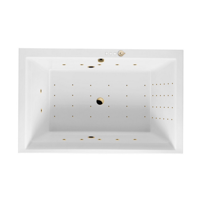 Excellent Crown Lux Ванна гидромассажная Nano 190x120 см, акрил, цвет: белый глянец, фурнит. золото WAEX.CRO19.NANO.GL