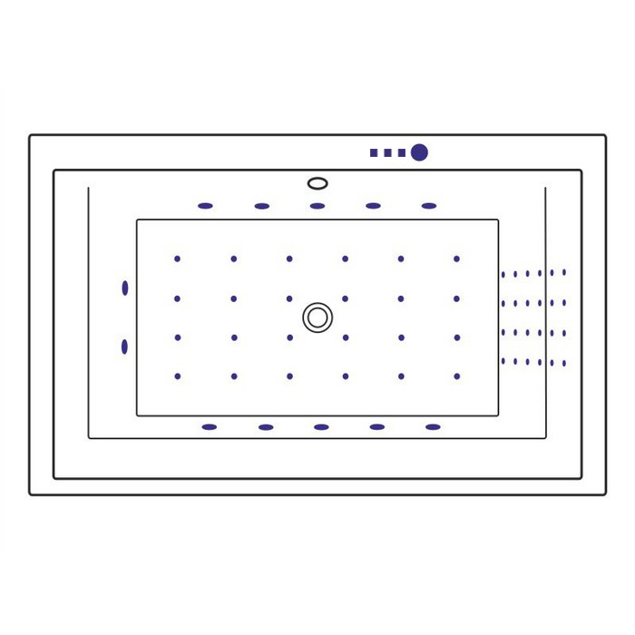 Excellent Crown Lux Ванна гидромассажная Nano 190x120 см, акрил, цвет: белый глянец, фурнит. золото WAEX.CRO19.NANO.GL