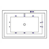 Excellent Crown Lux Ванна гидромассажная Smart 190x120 см, акрил, цвет: белый глянец, фурнит. белый WAEX.CRO19.SMART.WH