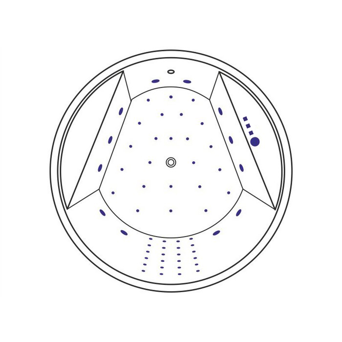 Excellent Great Arc Ванна гидромассажная Nano 160x160 см, акрил, цвет: белый глянец, фурнитура хром WAEX.GRE16.NANO.CR