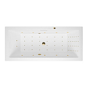 Excellent Heaven Slim Ванна гидромассажная Nano 170x75 см, акрил, цвет: белый глянец, фурнит. золото WAEX.HEV17S.NANO.GL