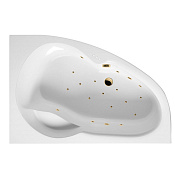 Excellent Newa Ванна гидромассажная правая Relax 160x95 см, акрил, цвет: белый глянец, фурн. золото WAEX.NEP16.RELAX.GL