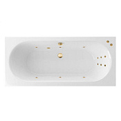 Excellent Oceana Slim Ванна гидромассажная Line 170x75 см, акрил, цвет: белый глянец, фурнит. золото WAEX.OCE17S.LINE.GL