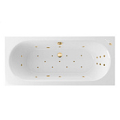 Excellent Oceana Slim Ванна гидромассажная Ultra 170x75 см, акрил, цвет: белый глянец, фурн. золото WAEX.OCE17S.ULTRA.GL