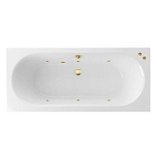 Excellent Oceana Slim Ванна гидромассажная Soft 180x80 см, акрил, цвет: белый глянец, фурнит. золото WAEX.OCE18S.SOFT.GL