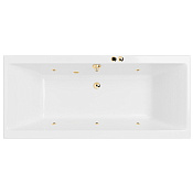 Excellent Pryzmat Slim Ванна гидромассажная Soft 160x75 см, акрил, цвет: белый глянец, фурн. золото WAEX.PRY16S.SOFT.GL