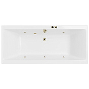 Excellent Pryzmat Slim Ванна гидромассажная Soft 170x75 см, акрил, цвет: белый глянец, фурн. бронза WAEX.PRY17S.SOFT.BR
