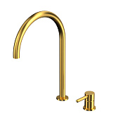 Whitecross Y Смеситель для раковины высокий, излив 23 см, цвет: золото брашированное Y1218GLB