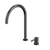 Whitecross Y Смеситель для раковины высокий, излив 23 см, цвет: оружейная сталь Y1218GM