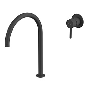 Whitecross Y Смеситель для раковины высокий, с внутренней частью, излив 23 см, цвет: черный матовый Y1219BL