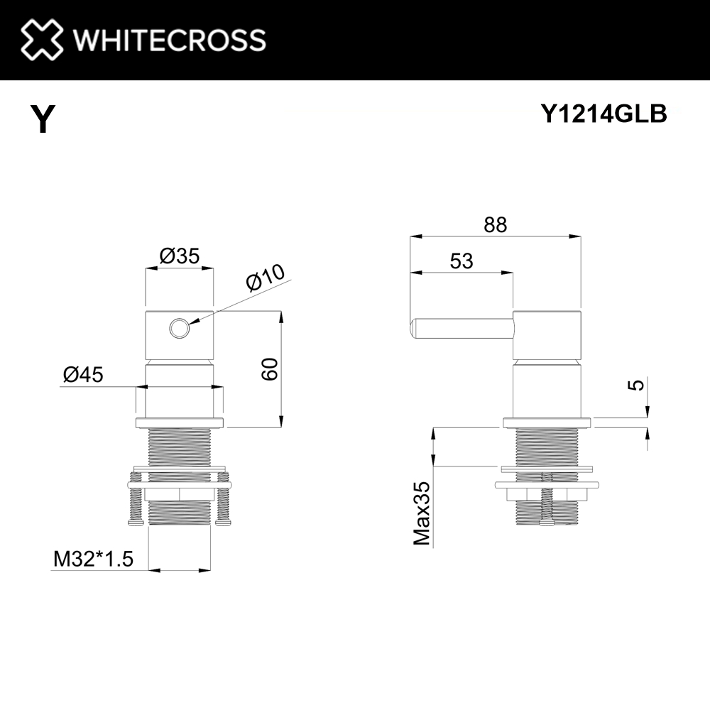 Whitecross Y Смеситель для раковины без излива, цвет: золото брашированное Y1214GLB