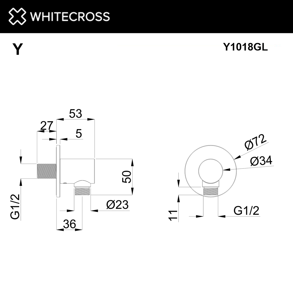 Whitecross Y Шланговое подключение, цвет: золото глянцевое Y1018GL