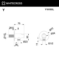 Whitecross Y Шланговое подключение с держателем, цвет: золото глянцевое Y1015GL