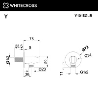 Whitecross Y Шланговое подключение с держателем, цвет: золото брашированное Y1015GLB