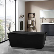 Knief Mood Ванна из Acrylic отдельностоящая 180х80 см, слив по центру, цвет: черный матовый 0100-285BM