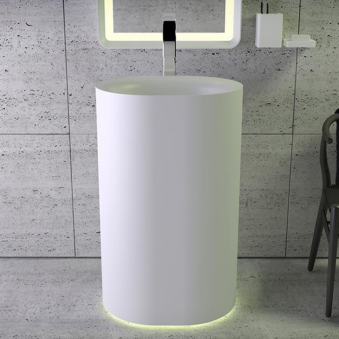 Knief Moon Раковина напольная 55х90х45h см, K-Stone, без перелива, цвет: белый матовый 0600-031-01WA